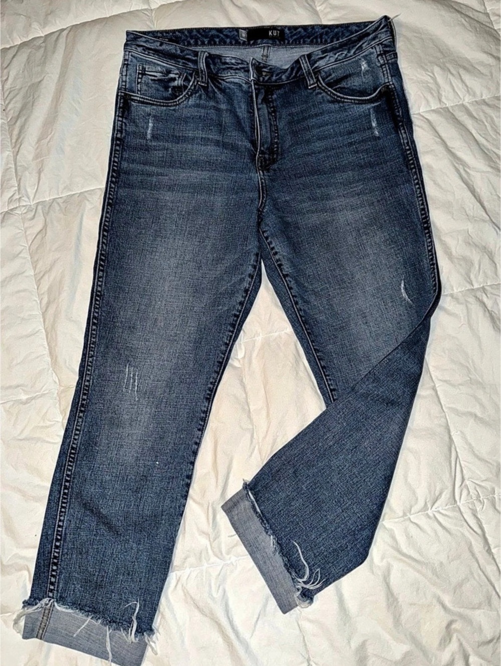 KUT from the Kloth Kelsey High Rise Ankle Flare Jeans Blue 12